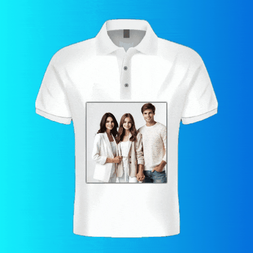 Collar Front Photo & Back Name Tshirt