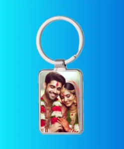 metal vertical keychain double side photo print
