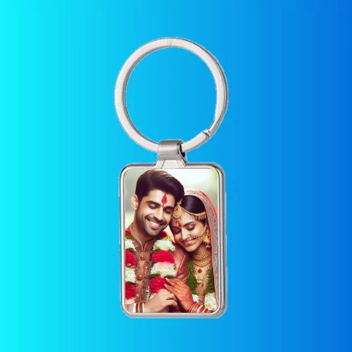 metal vertical keychain double side photo print